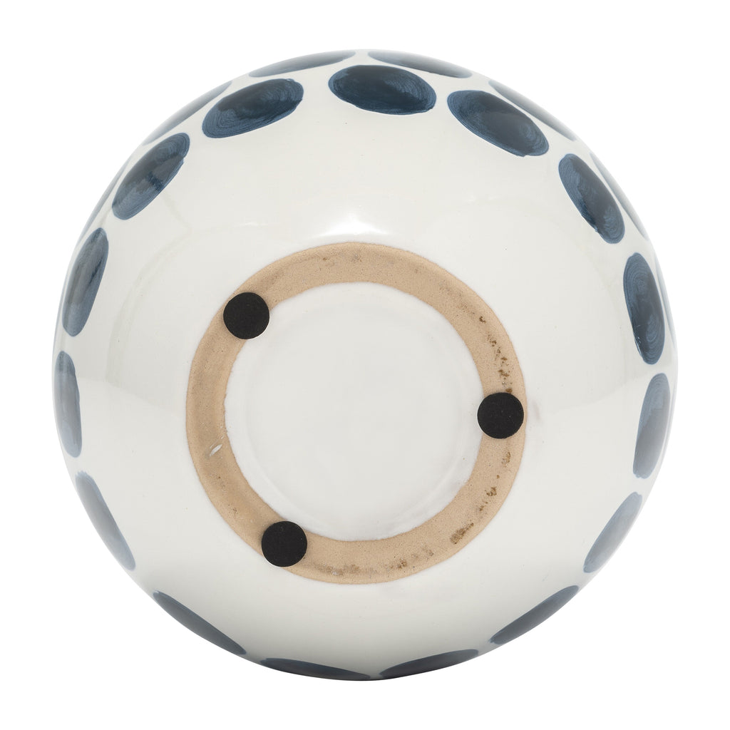 Vase abstrait en céramique blanc et à pois de Sagebrook Home