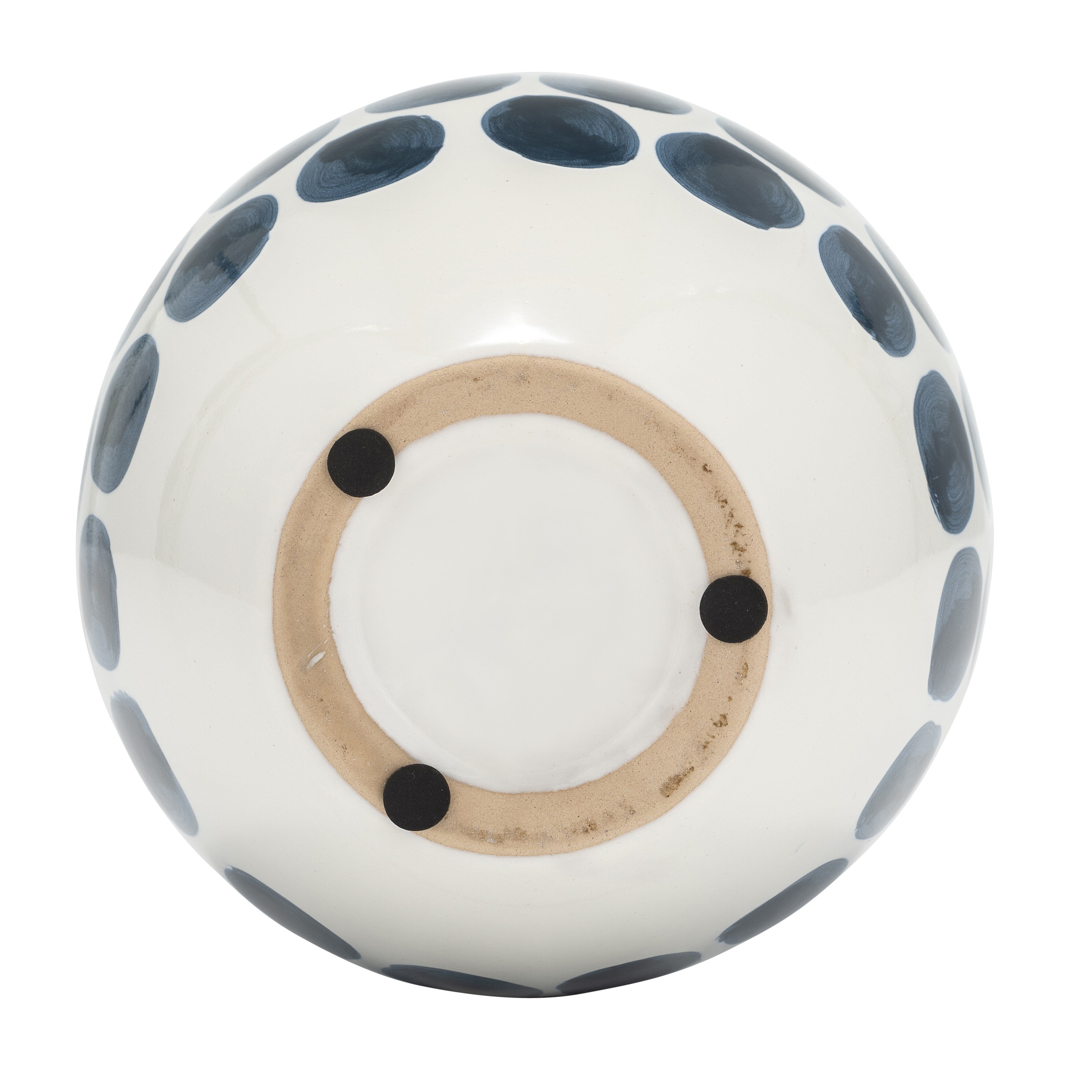 Vase abstrait en céramique blanc et à pois de Sagebrook Home