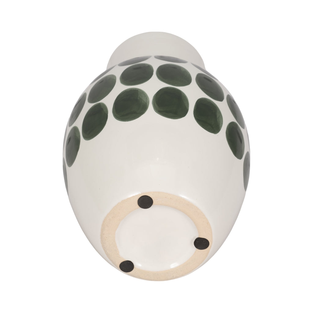 Vase abstrait en céramique blanc et à pois de Sagebrook Home