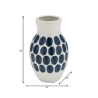 Vase abstrait en céramique blanc et à pois de Sagebrook Home