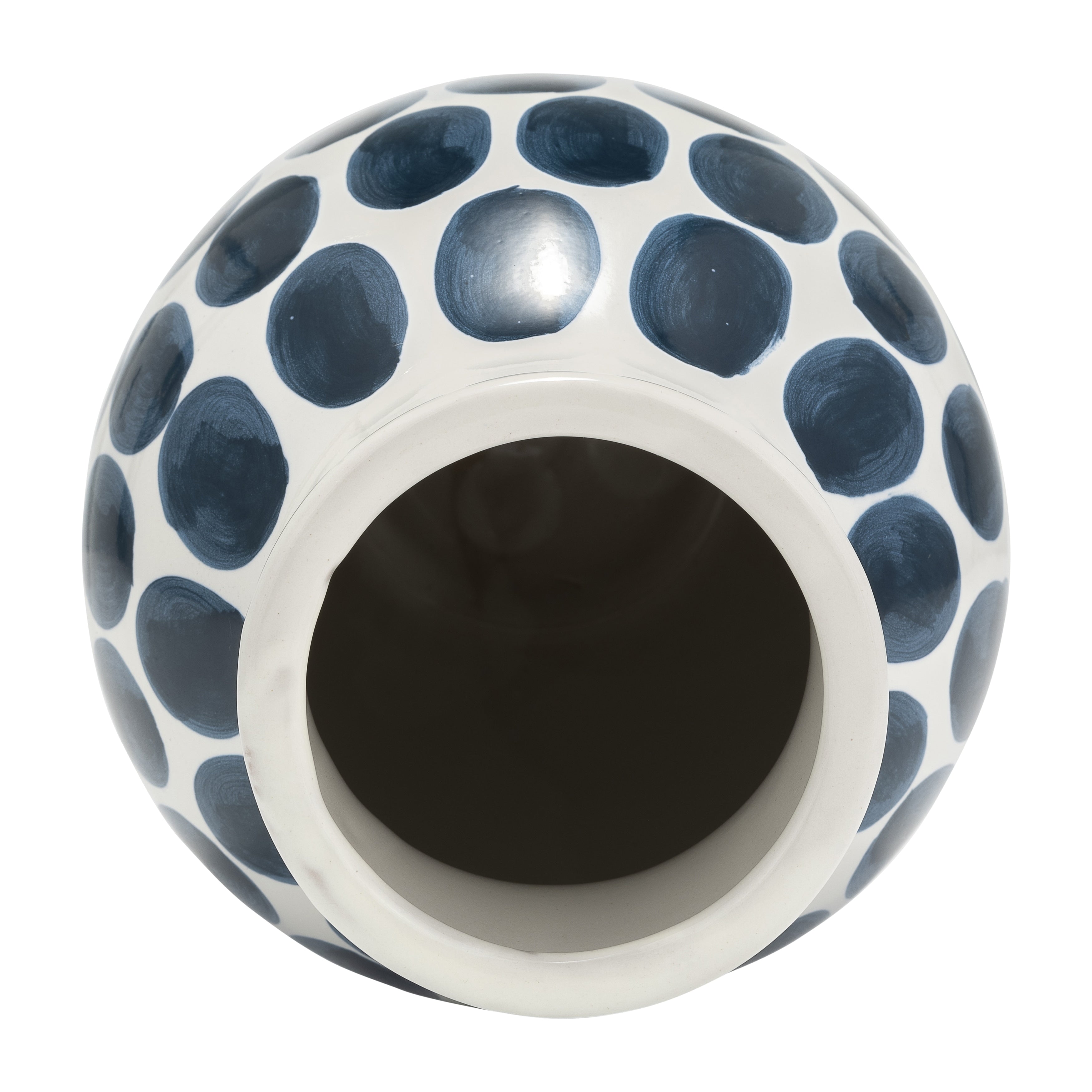 Vase abstrait en céramique blanc et à pois de Sagebrook Home