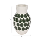 Vase abstrait en céramique blanc et à pois de Sagebrook Home