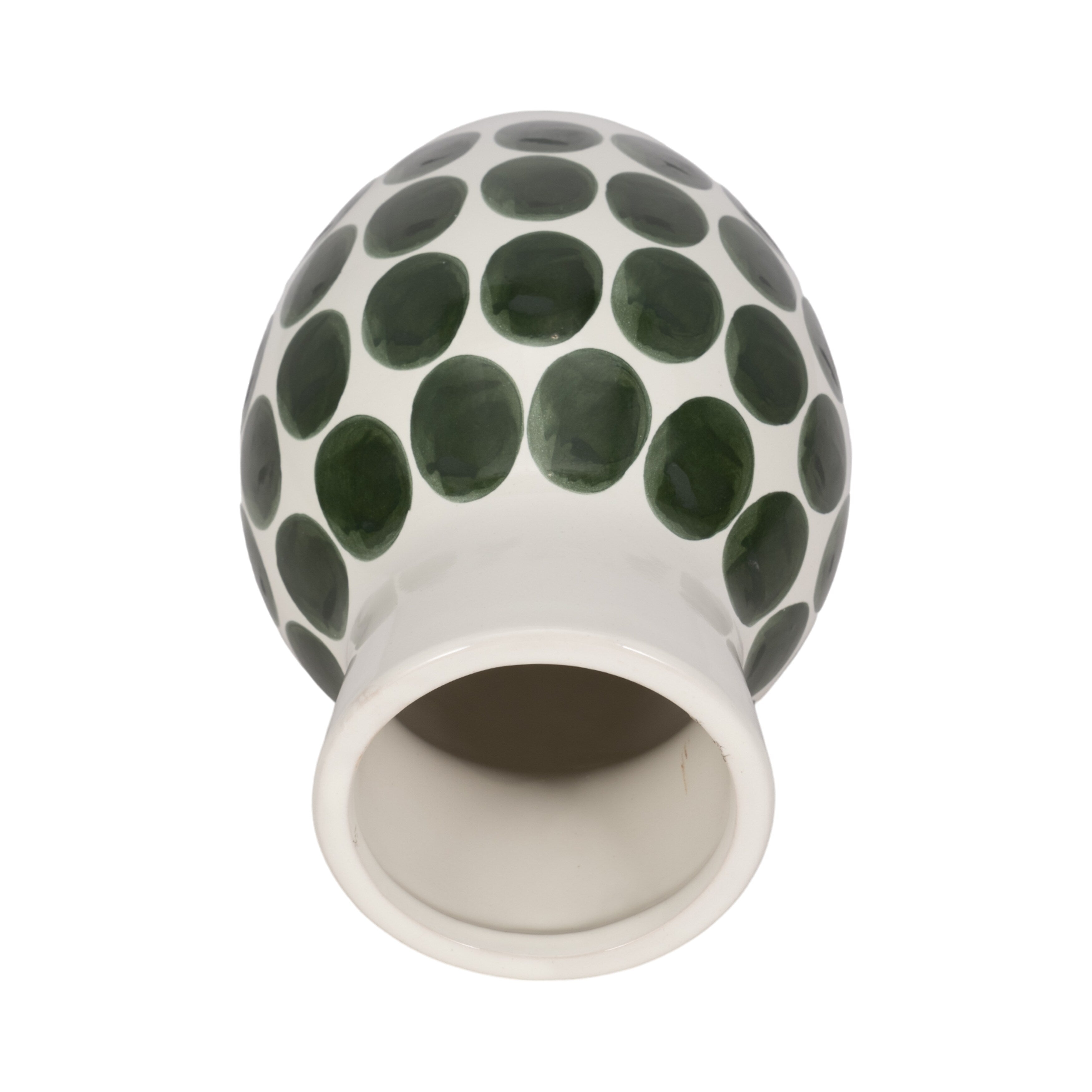 Vase abstrait en céramique blanc et à pois de Sagebrook Home