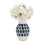 Vase abstrait en céramique blanc et à pois de Sagebrook Home