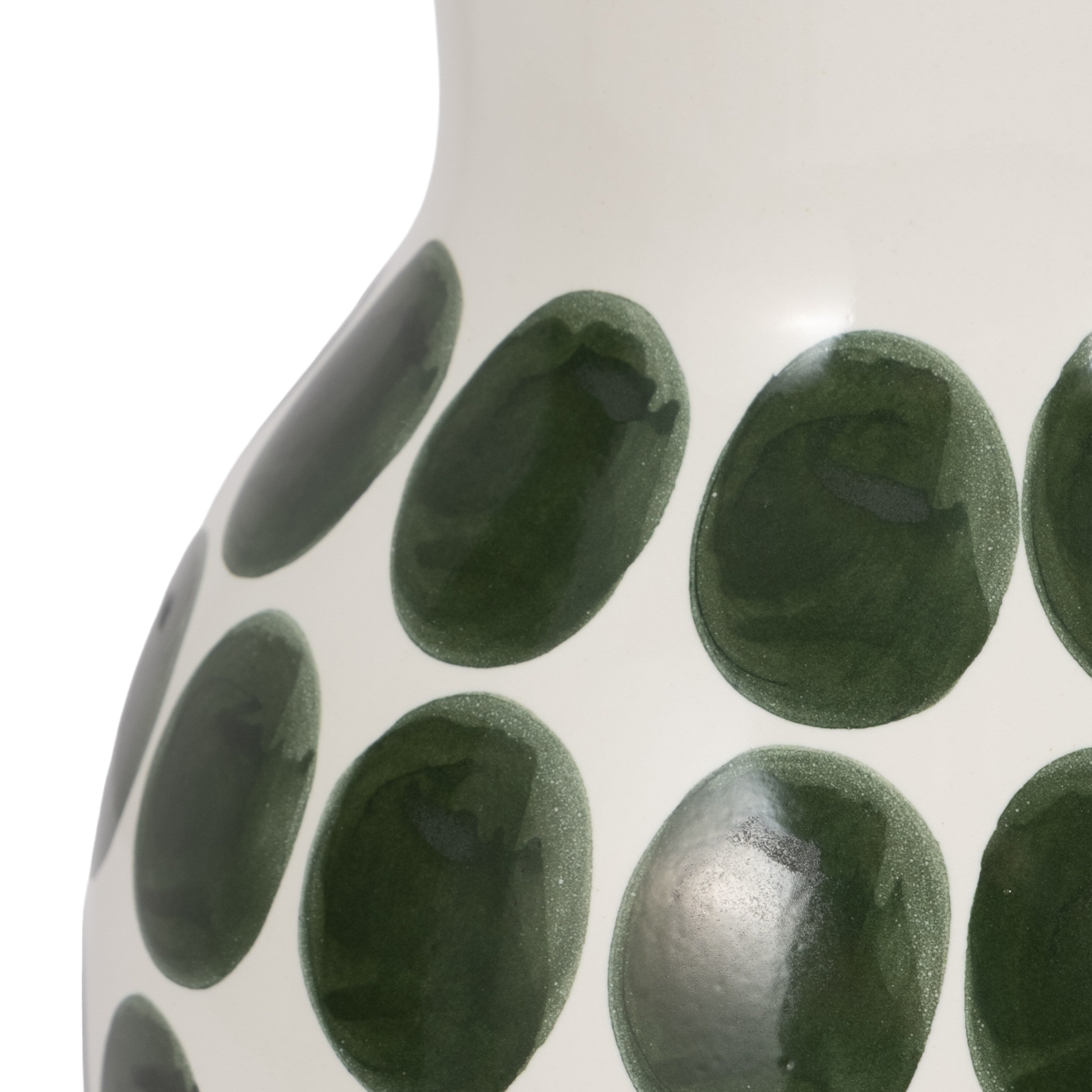 Vase abstrait en céramique blanc et à pois de Sagebrook Home