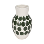 Vase abstrait en céramique blanc et à pois de Sagebrook Home