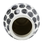 Vase abstrait en céramique blanc et à pois de Sagebrook Home