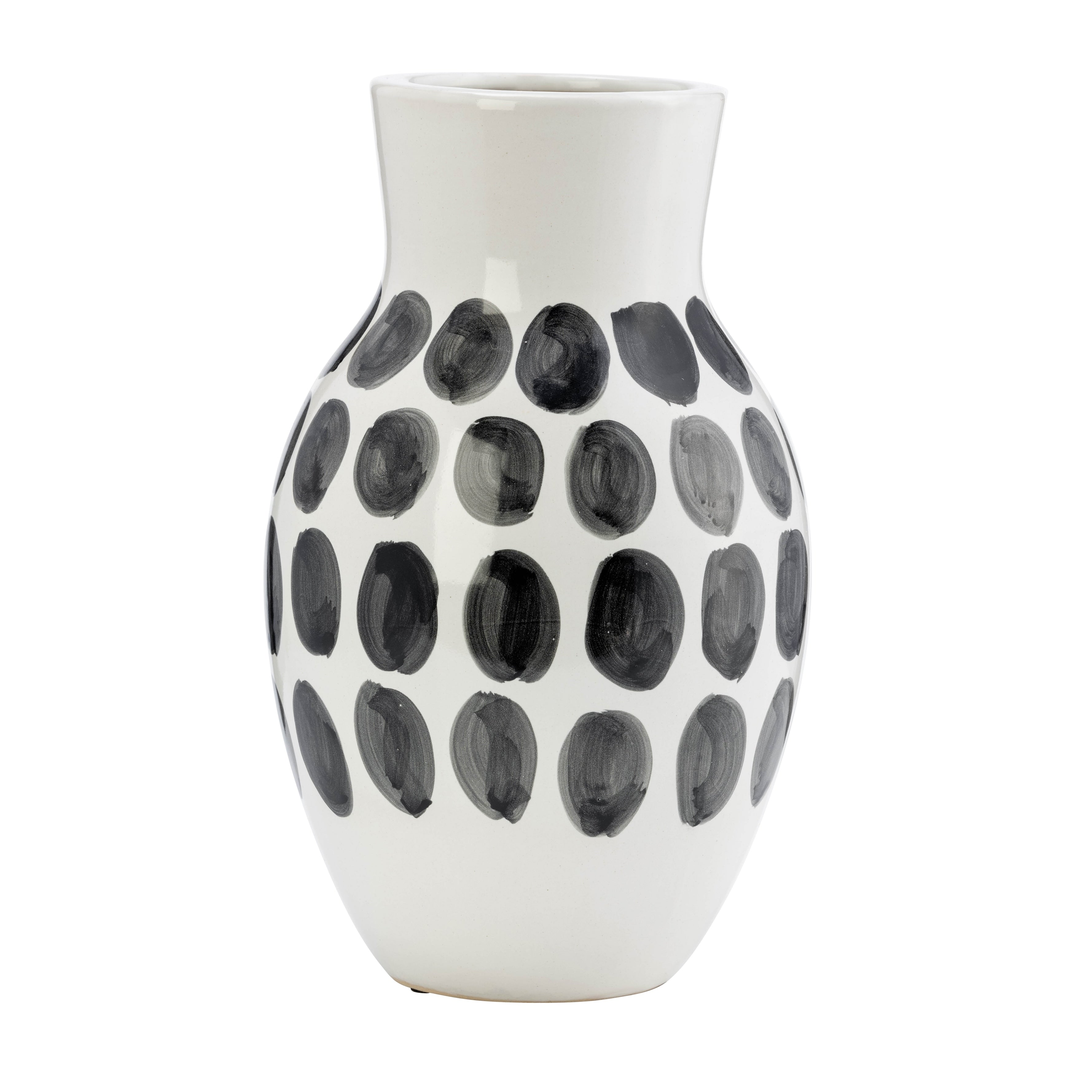 Vase abstrait en céramique blanc et à pois de Sagebrook Home