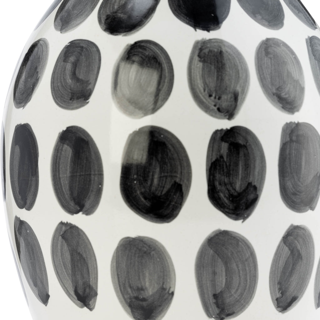 Vase abstrait en céramique blanc et à pois de Sagebrook Home
