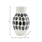 Vase abstrait en céramique blanc et à pois de Sagebrook Home