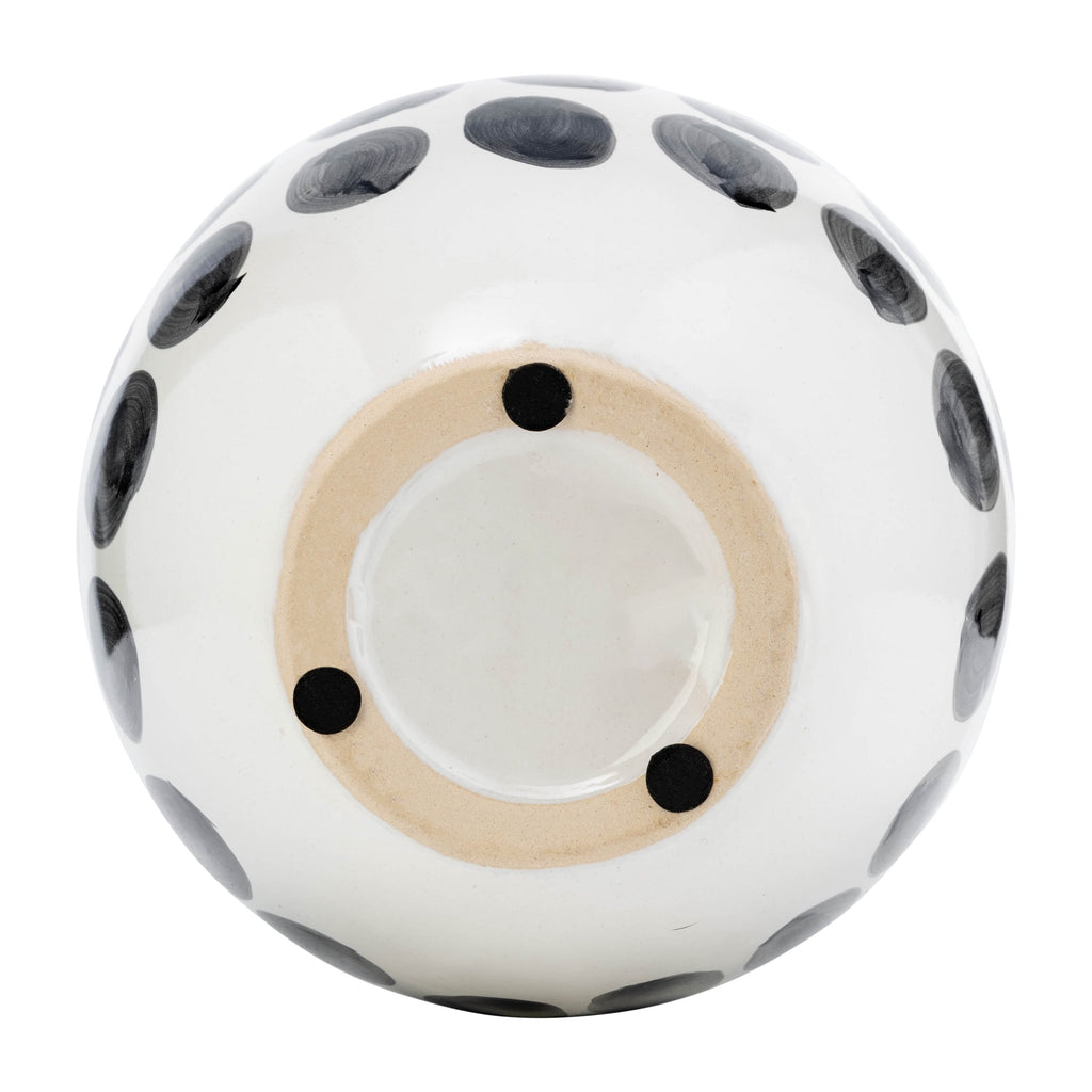 Vase abstrait en céramique blanc et à pois de Sagebrook Home