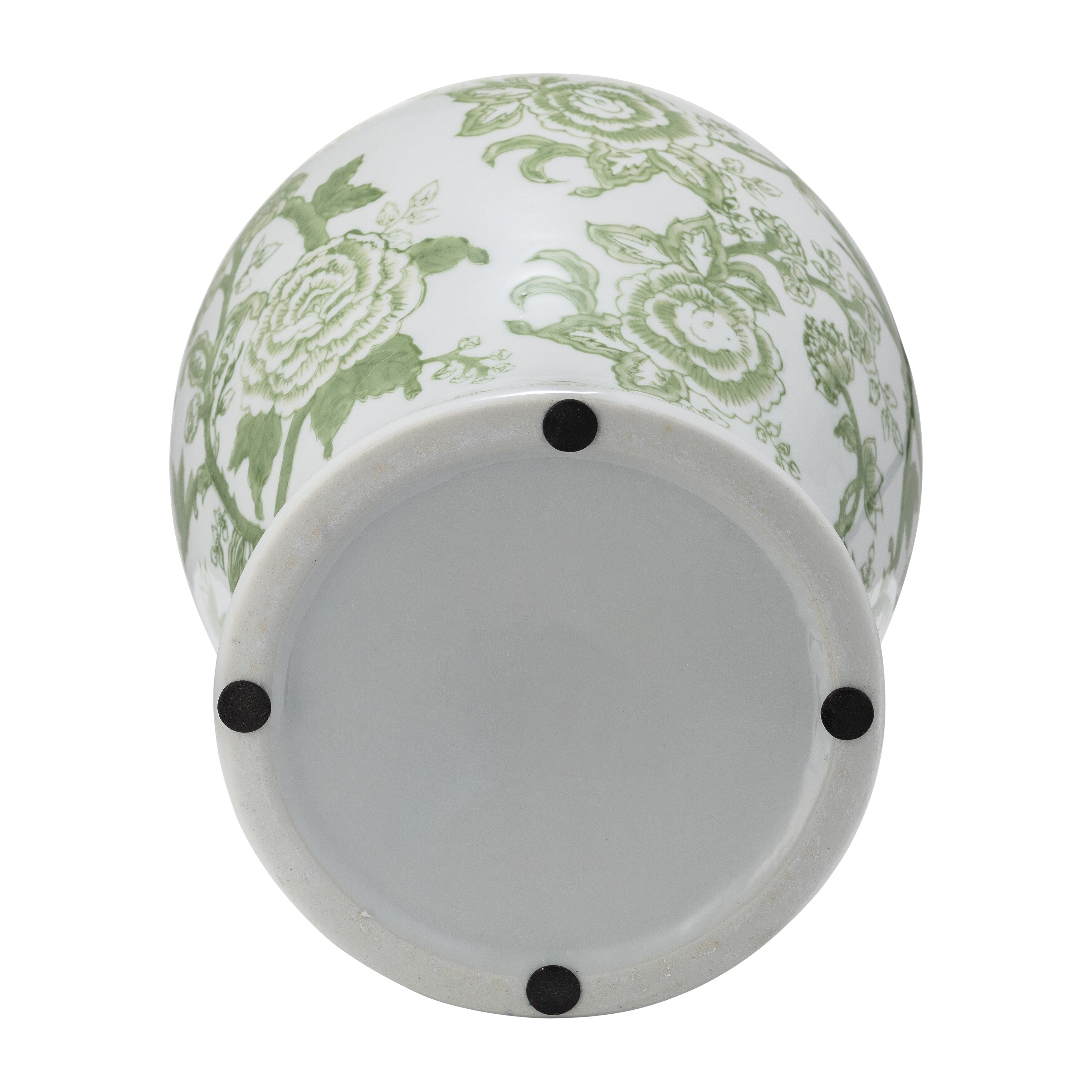 Pot en céramique et grès Sagebrook Home Chinoiserie avec couvercle - Pièce décorative décorative