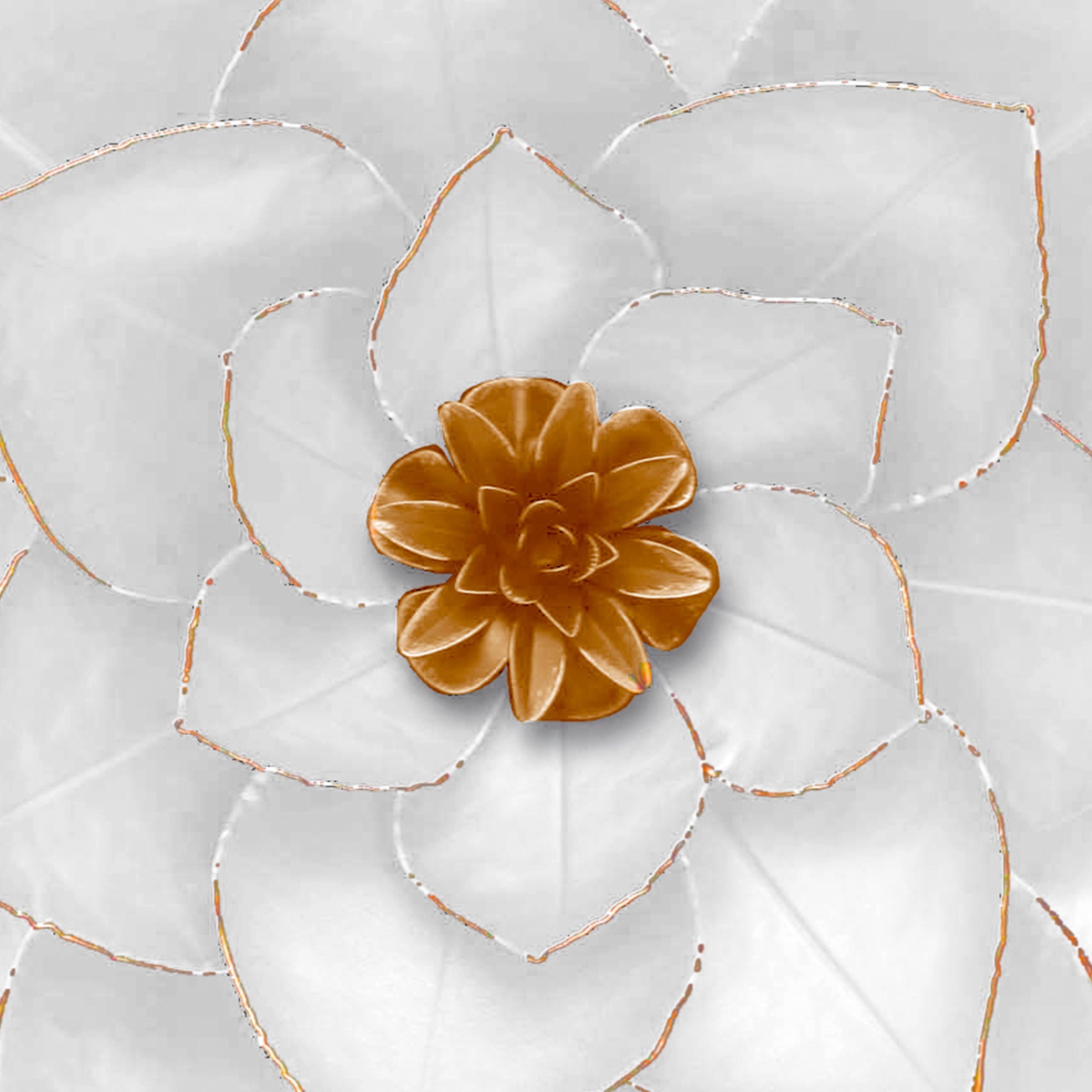 Sculpture murale contemporaine en métal représentant une fleur de lotus de Sagebrook Home