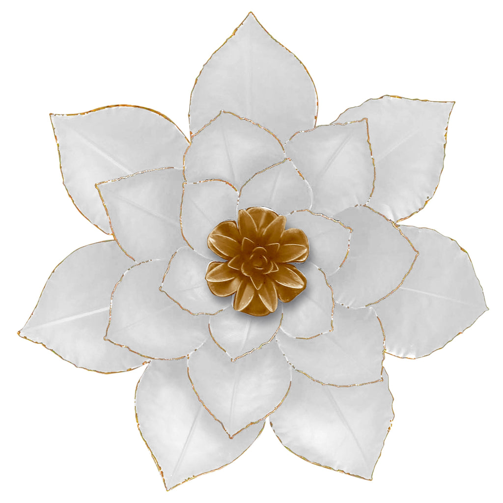 Sculpture murale contemporaine en métal représentant une fleur de lotus de Sagebrook Home