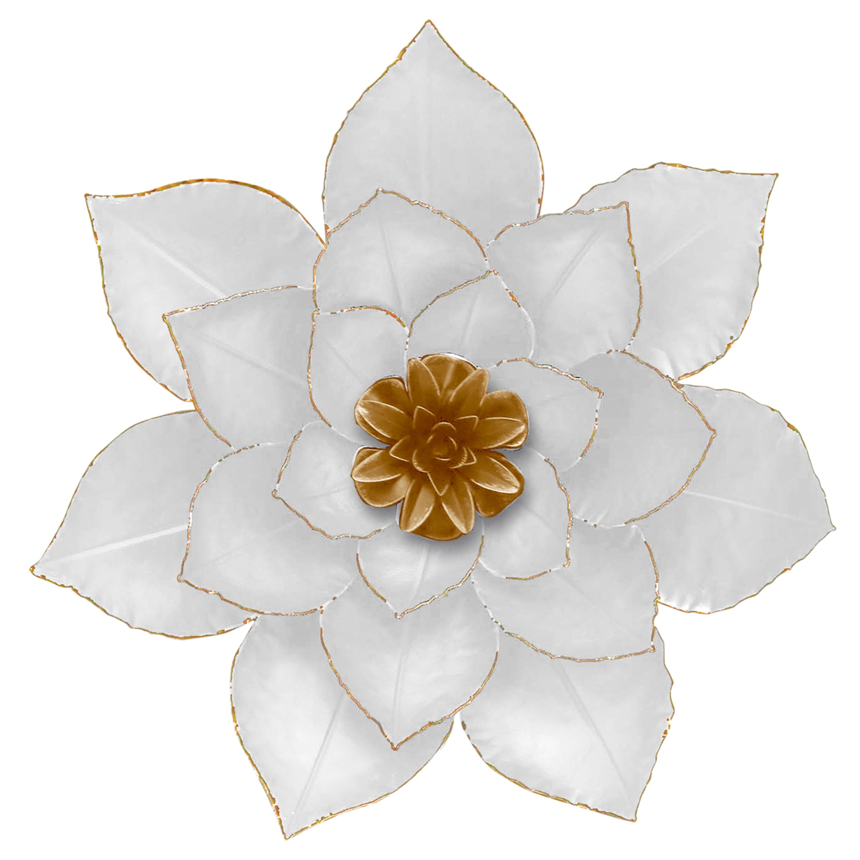 Sculpture murale contemporaine en métal représentant une fleur de lotus de Sagebrook Home