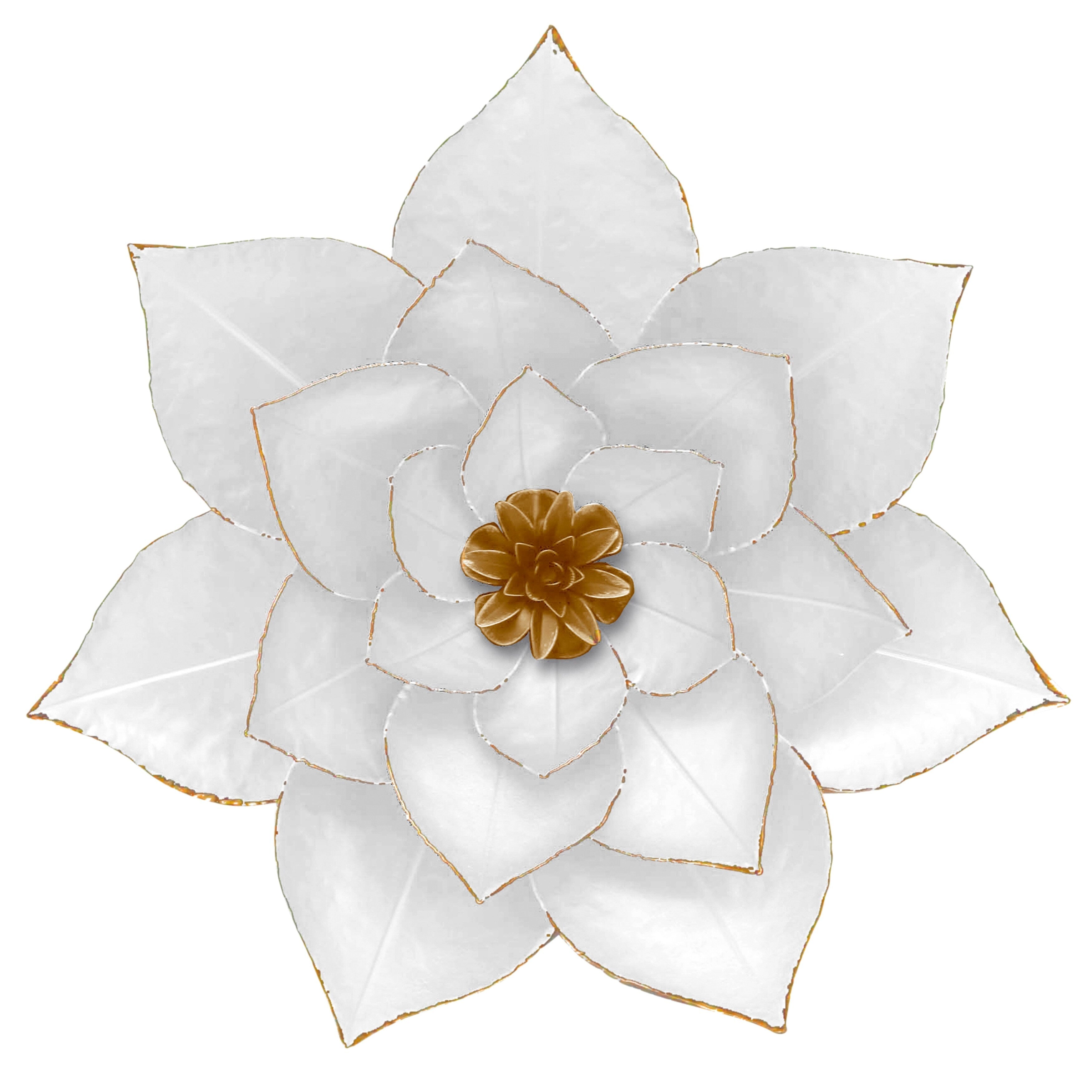 Sculpture murale contemporaine en métal représentant une fleur de lotus de Sagebrook Home