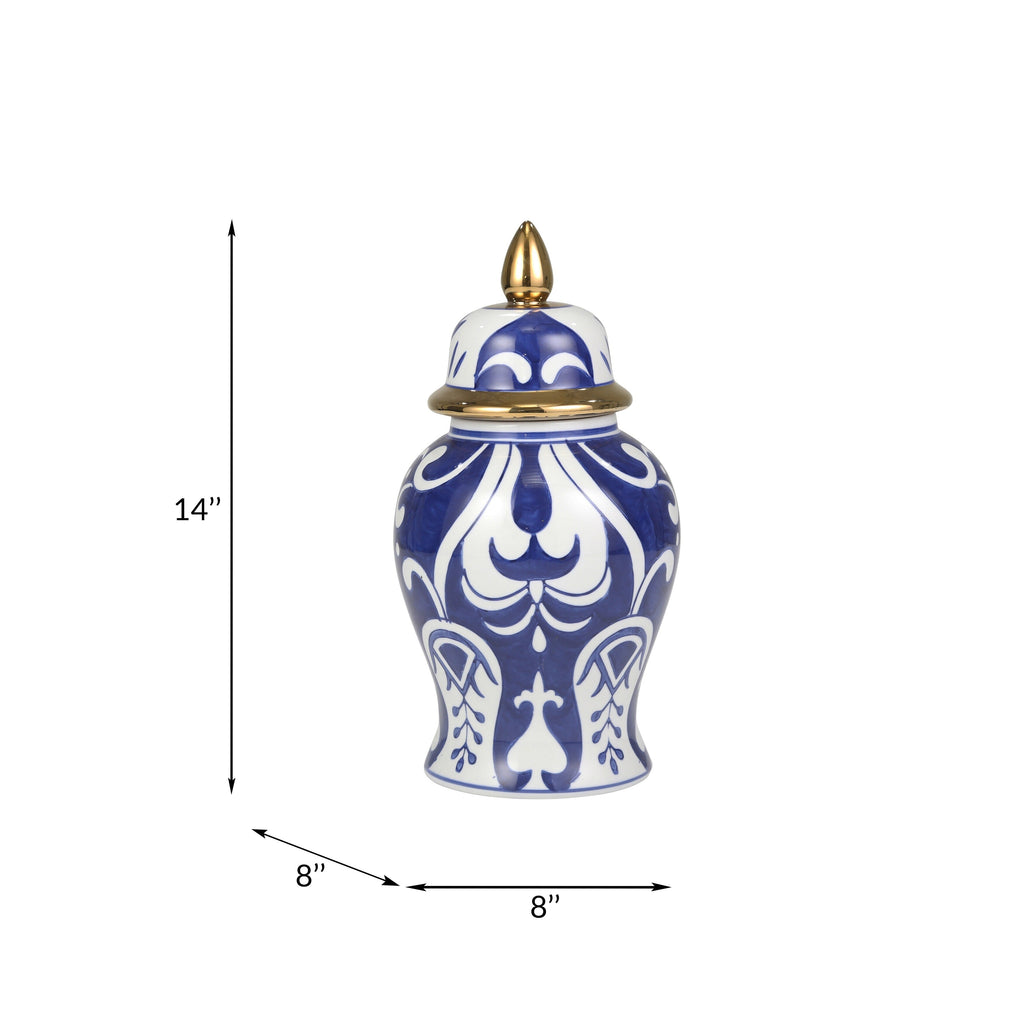 Pot Temple éclectique à motifs Sagebrook Home avec couvercle