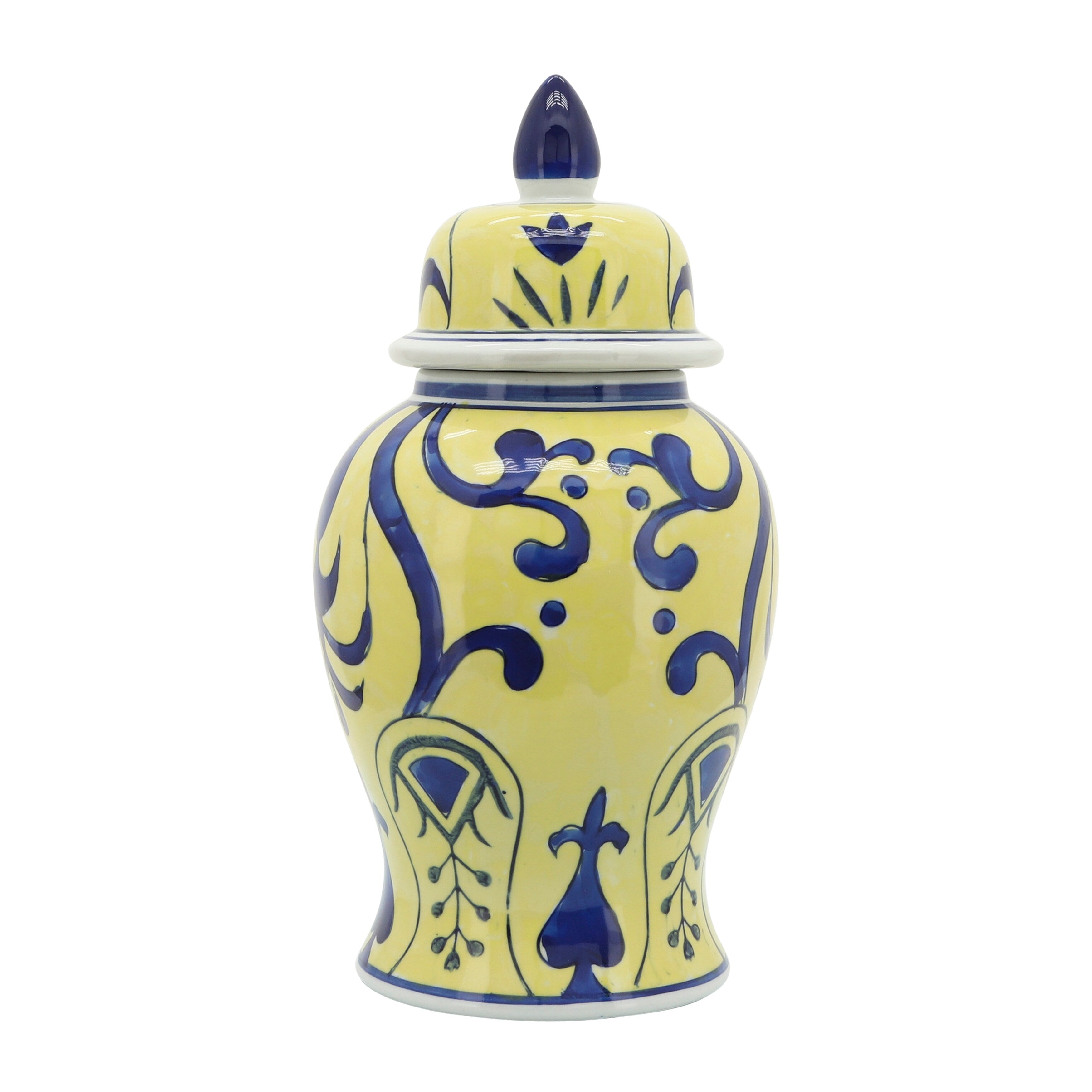 Pot Temple éclectique à motifs Sagebrook Home avec couvercle
