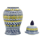 Pot Temple éclectique à motifs Sagebrook Home avec couvercle