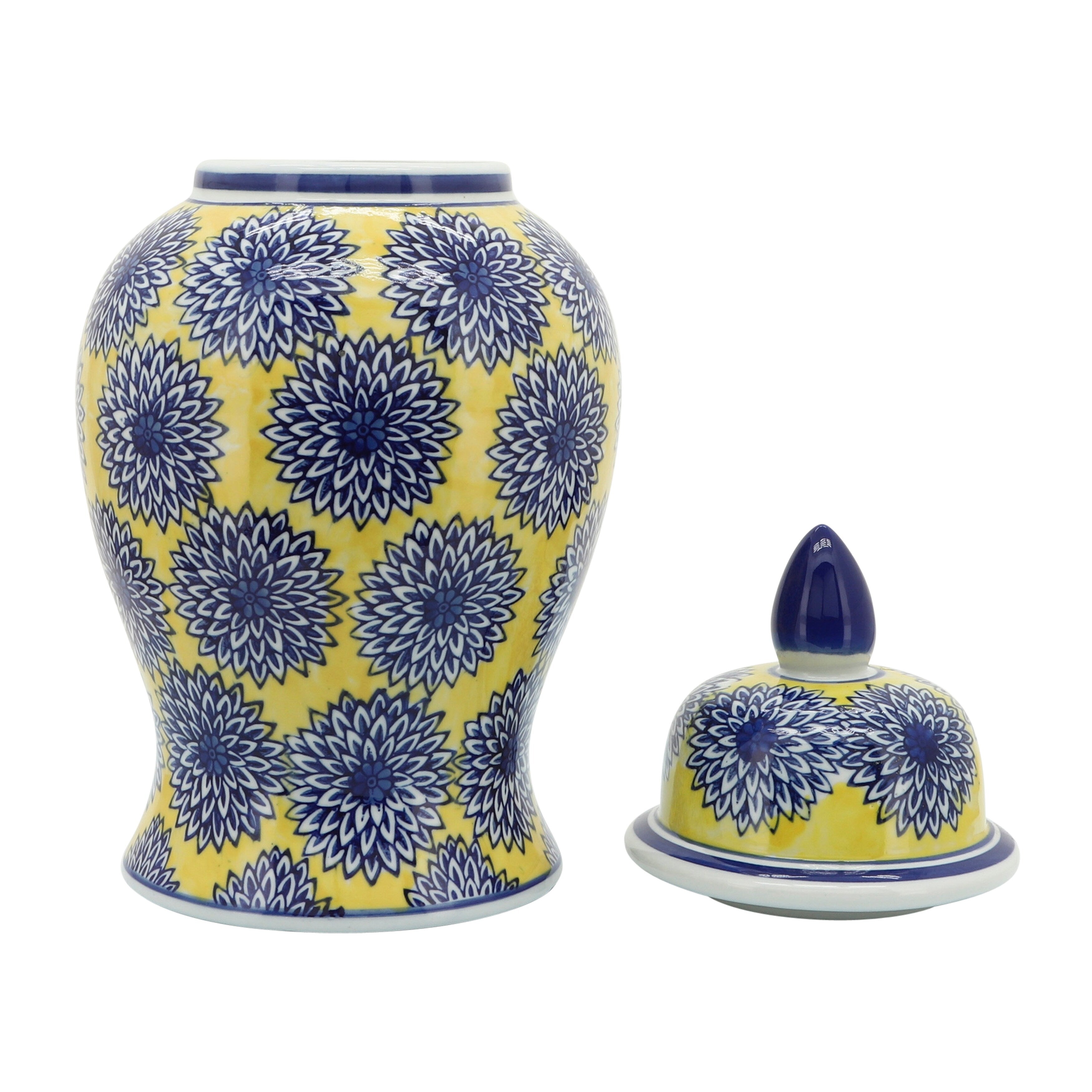 Pot Temple éclectique à motifs Sagebrook Home avec couvercle