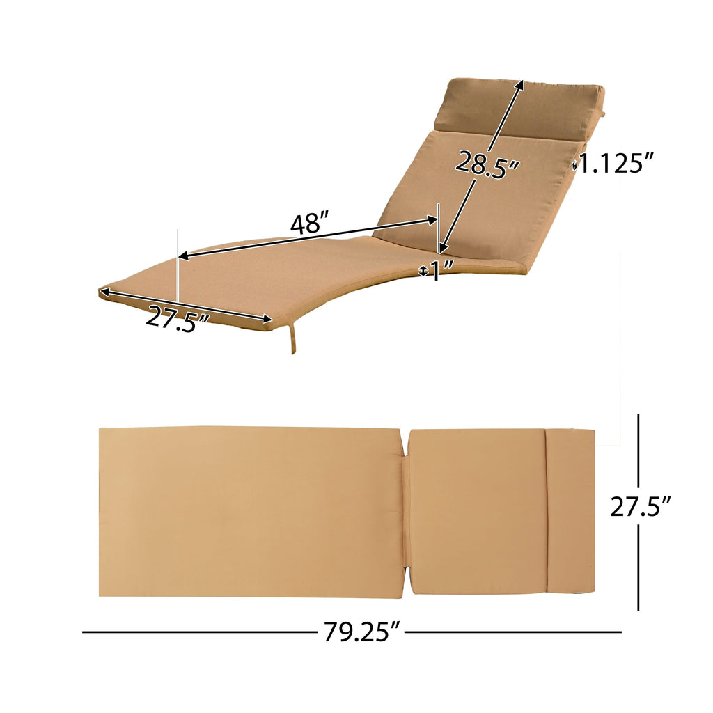 Ensemble de coussins d'extérieur Salem pour chaise longue - Coussins uniquement (lot de 2) par Christopher Knight Home - 79,25 L x 27,50 l x 1,50 H