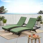 Ensemble de coussins d'extérieur Salem pour chaise longue - Coussins uniquement (lot de 2) par Christopher Knight Home - 79,25 L x 27,50 l x 1,50 H