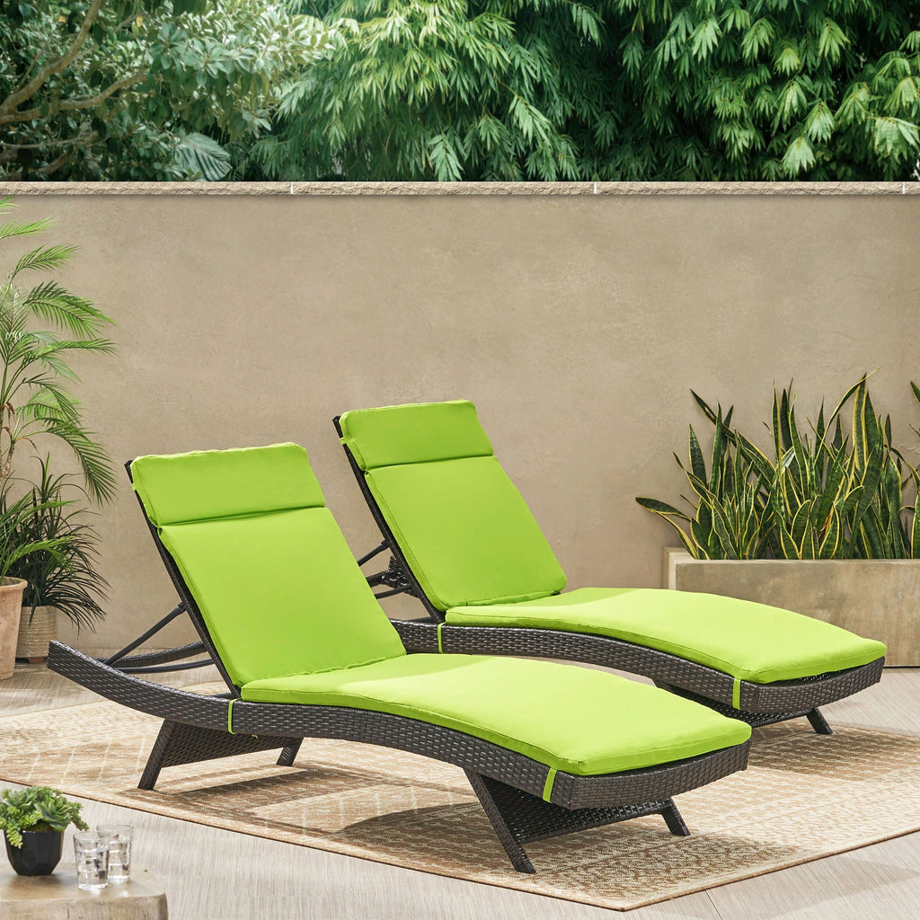Ensemble de coussins d'extérieur Salem pour chaise longue - Coussins uniquement (lot de 2) par Christopher Knight Home - 79,25 L x 27,50 l x 1,50 H