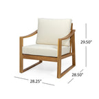 Fauteuils club d'extérieur Samwell en acacia avec coussins imperméables (lot de 2) par Christopher Knight Home