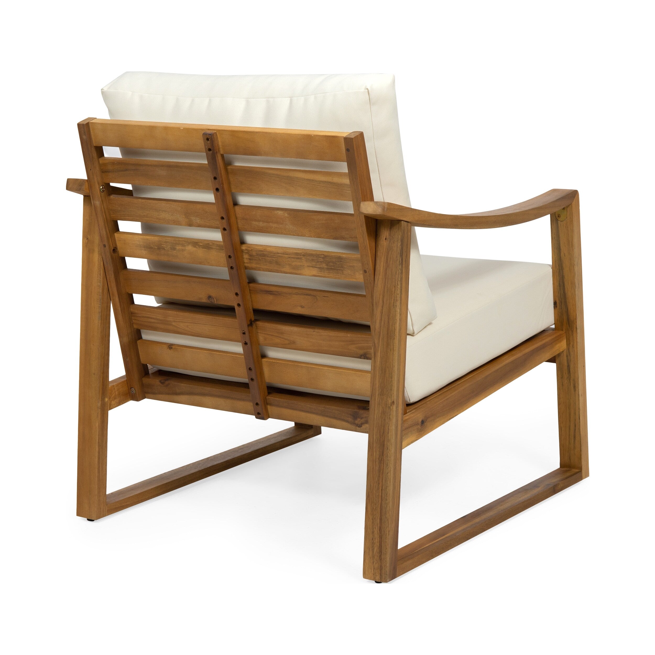Fauteuils club d'extérieur Samwell en acacia avec coussins imperméables (lot de 2) par Christopher Knight Home