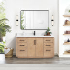 Meuble-lavabo simple San avec dessus en pierre composite sans miroir