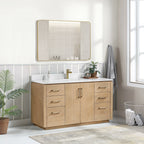 Meuble-lavabo simple San avec dessus en pierre composite sans miroir