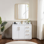 Meuble-lavabo simple San avec dessus en pierre composite sans miroir