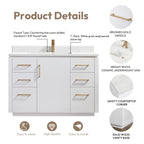 Meuble-lavabo simple San avec dessus en pierre composite sans miroir