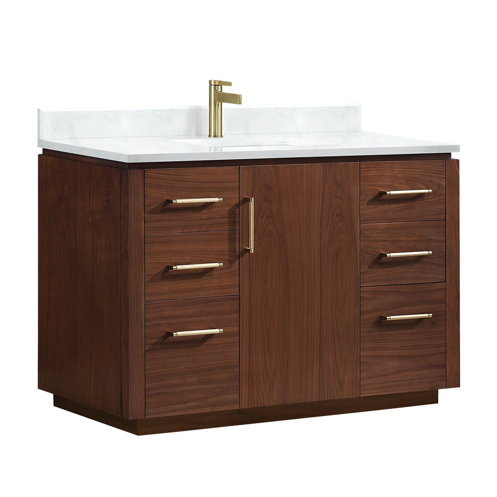 Meuble-lavabo simple San avec dessus en pierre composite sans miroir