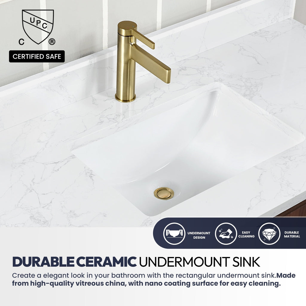 Meuble-lavabo simple San avec dessus en pierre composite sans miroir