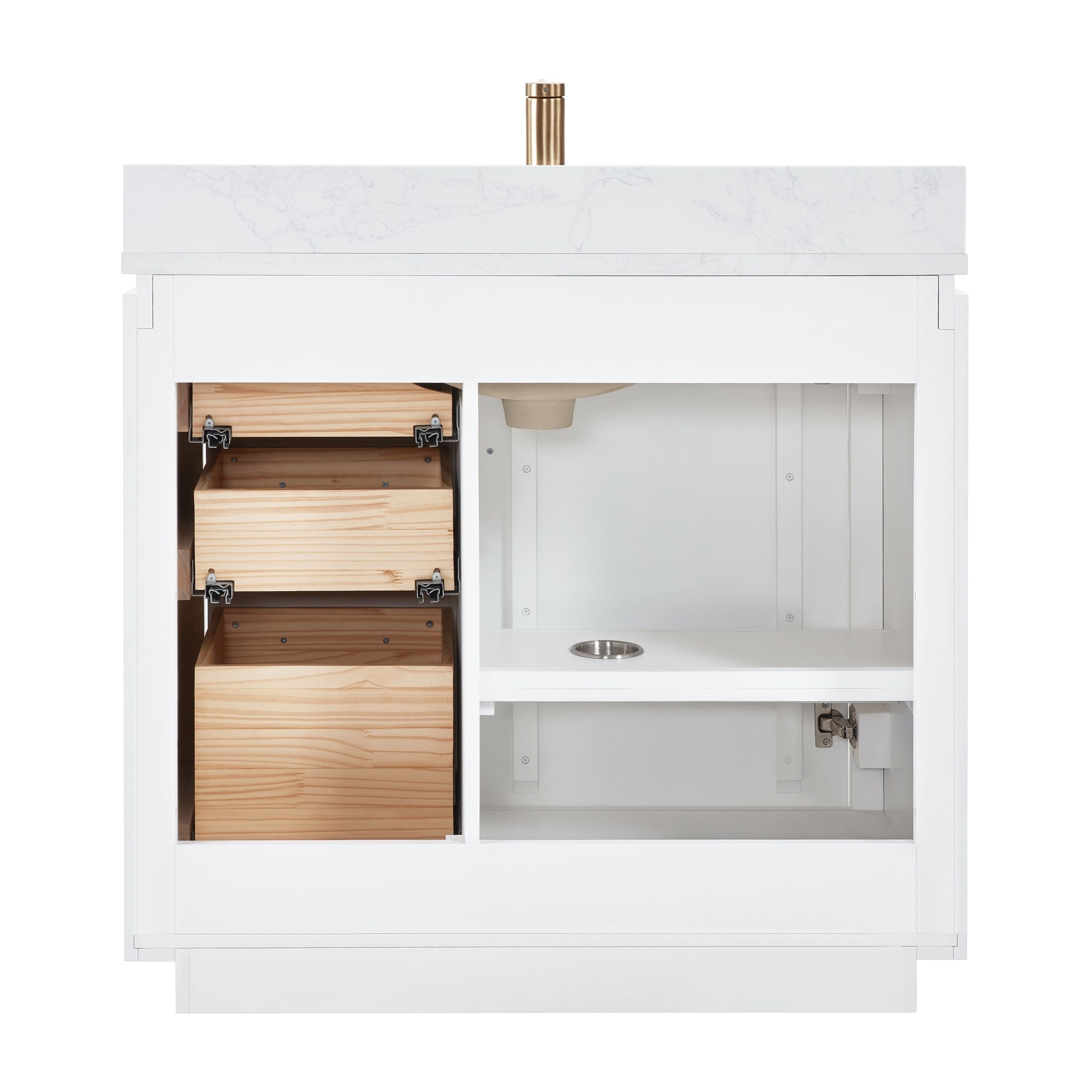 Meuble-lavabo simple San avec dessus en pierre composite sans miroir