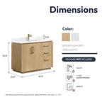Meuble-lavabo simple San avec dessus en pierre composite sans miroir