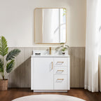 Meuble-lavabo simple San avec dessus en pierre composite sans miroir