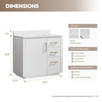 Meuble-lavabo simple San avec dessus en pierre composite sans miroir