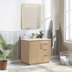 Meuble-lavabo simple San avec dessus en pierre composite sans miroir