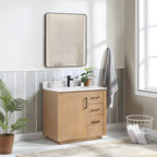Meuble-lavabo simple San avec dessus en pierre composite sans miroir