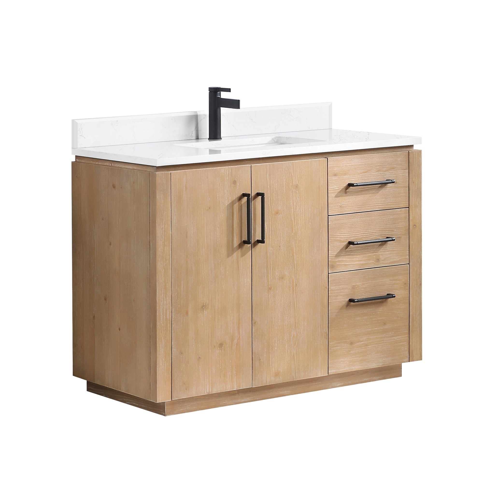 Meuble-lavabo simple San avec dessus en pierre composite sans miroir