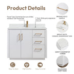 Meuble-lavabo simple San avec dessus en pierre composite sans miroir