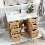 Meuble-lavabo simple San avec dessus en pierre composite sans miroir