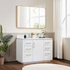 Meuble-lavabo simple San avec dessus en pierre composite sans miroir