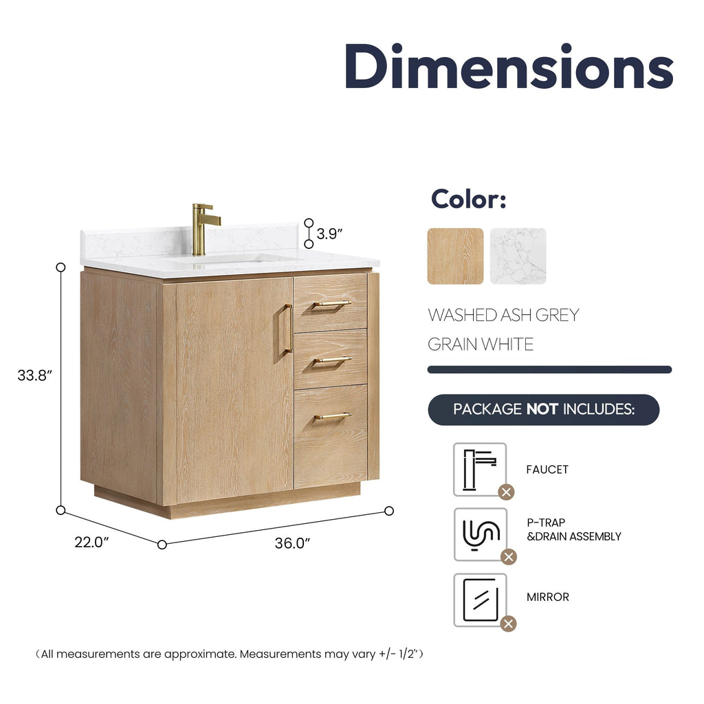 Meuble-lavabo simple San avec dessus en pierre composite sans miroir