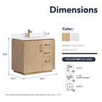 Meuble-lavabo simple San avec dessus en pierre composite sans miroir