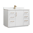 Meuble-lavabo simple San avec dessus en pierre composite sans miroir