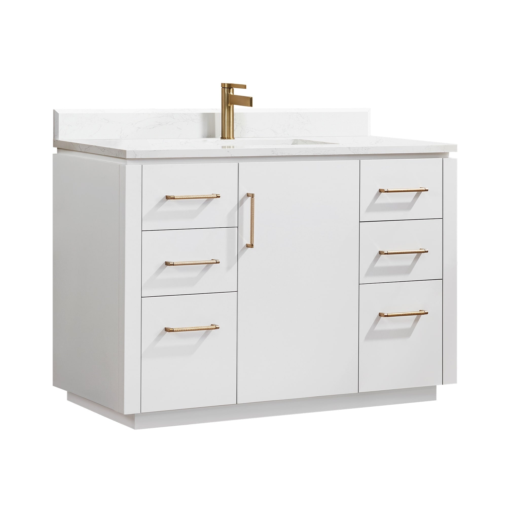 Meuble-lavabo simple San avec dessus en pierre composite sans miroir