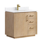 Meuble-lavabo simple San avec dessus en pierre composite sans miroir